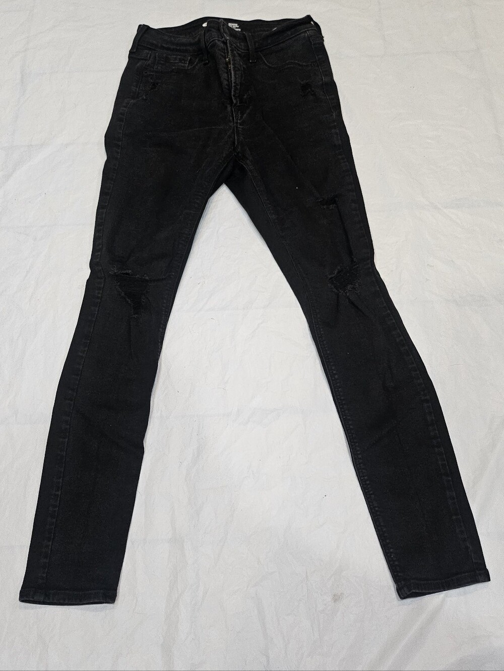 Old Navy Rockstar Super Skinny High Rise Distressed Black Jeans - Size 4